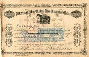 Memphis City Railroad Co. - Stock Certificate